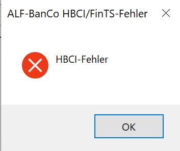 Zweite Fehlermeldung